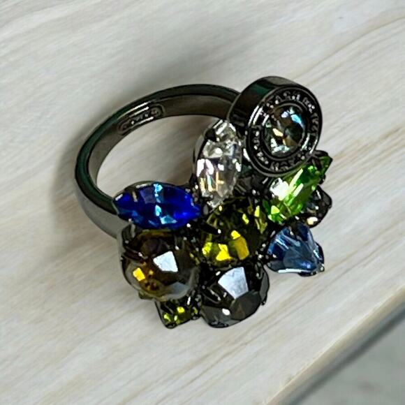 Coach Poppy Limited Edition Swarovski Crystal Bracelet & Matching Ring - Size 7 - Picture 11 of 13